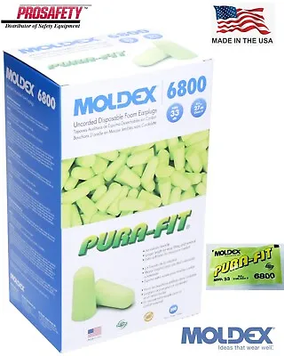 Moldex Pura Fit 6800 UNCORDED NRR 33 Noise Reduction Disposable Earplugs 200 PR • $43.75