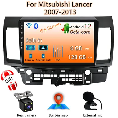 6GB+128GB Carplay Car Stereo GPS Navi Android 12 For Mitsubishi Lancer 2007-2013 • $239.14