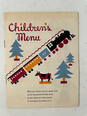 $24.99 • Buy Southern Pacific Railroad Vintage Children's Menu 1940s 1950s? Dining Car Train