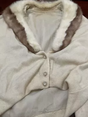 Vintage Real Mink 2 Color Collar Detachable From Sweater • $30