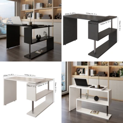 $116 • Buy Computer Desk Home Office Desk L-shaped Laptop Study Working Desk With Shelf