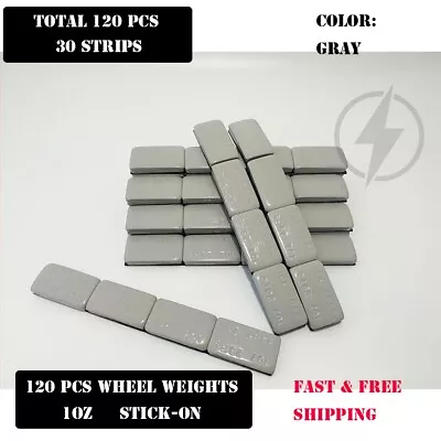 1 Box 1 Oz Gray Wheel Weights Stick-on Adhesive Tape Lead-free 120 Pcs • $24.29