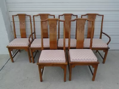 Asian 6 Dining Chairs Century Furniture Ming Chinoiserie Mandarin Six Chin Hua • $650