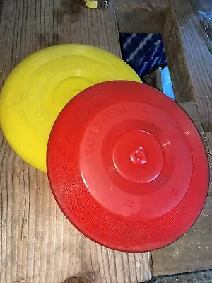 Lot Of 2 VTG 1966 Wham-O Red & Yellow Frisbee Flying Disc Play Catch Invent • $22.60