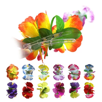 12PCS Hawaii Flower Hair Clip Hair Clips Hibiscus Flower Headdress For Wedding • $12.21