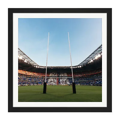 £29.99 • Buy Serer Rugby Goal Posts World Cup Stadium Sport Photo Square Framed Wall Art