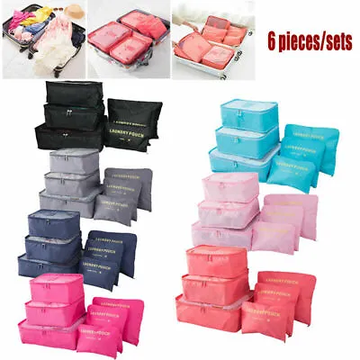 6Pcs/Set Travel Storage Bag For Clothes Luggage Packing Cube Organizer Suitcase • $6.76