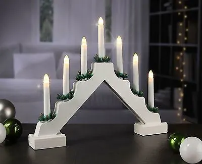 Candle Bridge Light Christmas Decoration Wooden Window Arch Warm White 7 LED • £9.99