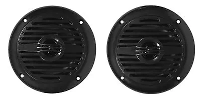Pair Rockville MS40B Black 4  200 Watt Marine Boat Speakers Compact And Powerful • $29.95