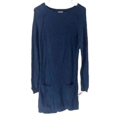 Mossimo Womens Blue Merino Wool Blend Sweater Dress With Pockets Size S • $12.15