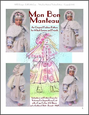 $15 • Buy  Mon Bon Manteau  Fashion Pattern For 11  Leeann Dolls
