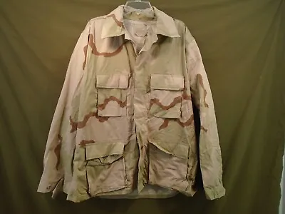 US Military 3 Color Desert DCU Coat Shirt Twill Size Large Regular 1990 101-E • $29.95