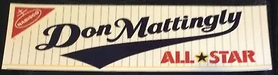 Don Mattingly 1989 New York Yankees Nabisco Cut Baseball Banner 3 1/2 X  10 1/2 • $1.95