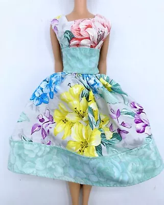 A130 Dress Barbie Handmade Ooak Vintage Silkstone Green Purple Floral • $11.89