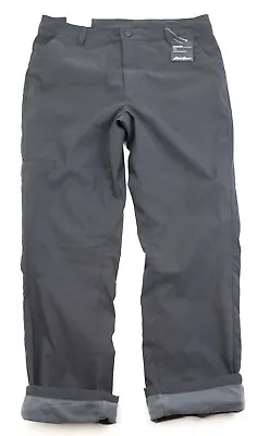 Eddie Bauer Fleece Lined Tech Pants Men's Sizes Water Resistant Grey UPF 50+ New • $36.79