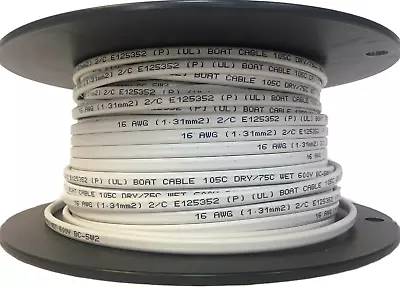 Marine Wire 16AWG 14AWG 12AWG Black And White UL1426 BC-5W2 Duplex / Jacketed • $6.95