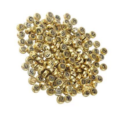 500PCS Vintage Gold Letter Beads For Jewelry Making • £9.68