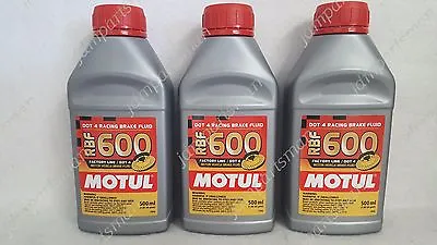 (3-Pack) RBF600 RACING Brake Fluid - MOTUL DOT 4 Brake Fluid 594°F Dry (500 Ml) • $64.91