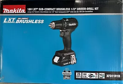 MAKITA XFD11R1B 18V LXT® Sub-Compact Brushless 1/2  Driver-Drill Kit • $120