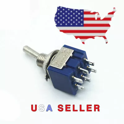 (1) 2 Position DPDT Mini Toggle Switch ON ON 6 Pins / Lug 125V AC 6A USA Seller • $6.95