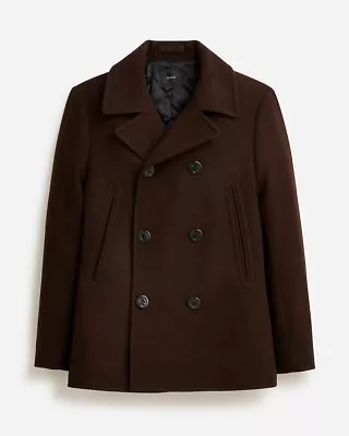 J.Crew Mens $398 Dock Peacoat With Primaloft Brown Size Large BT825 NWT • $56