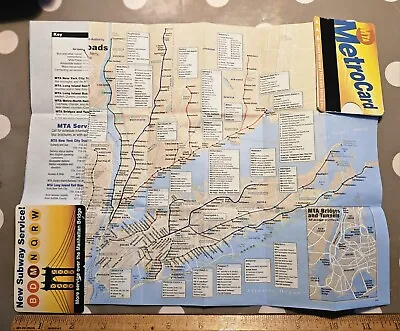2004 NYC New Service Manhattan Bridge Subway Map New York City MetroCard Holder • $69.99