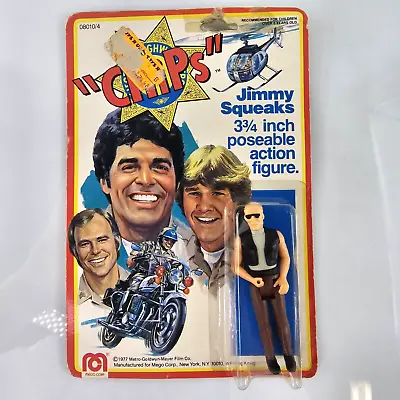 Jimmy Squeaks Chips 1977 Mego Vintage 3.75  Action Figure Television MOC NEW • $73.88