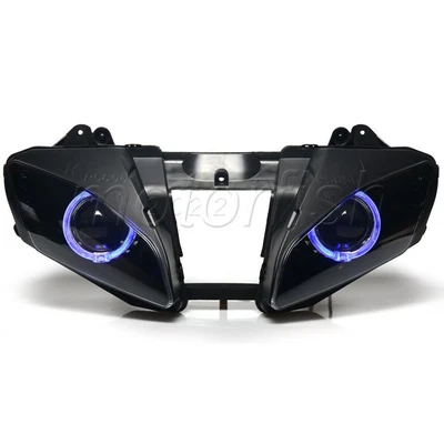 $319.99 • Buy Assembled Projector Headlight Blue Halo Rings Fits For Yamaha YZF-R6 2006 2007