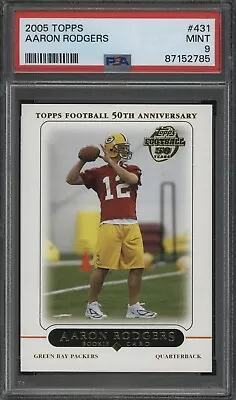 2005 Topps #431 Aaron Rodgers Green Bay Packers RC Rookie PSA 9 MINT • $7.16