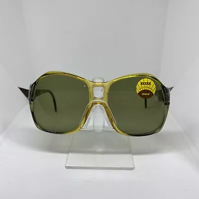 VINTAGE CARL ZEISS OVAL SUNGLASSES Umbral 58-16-125 #689 8058 Yellow Frame Green • $49.99