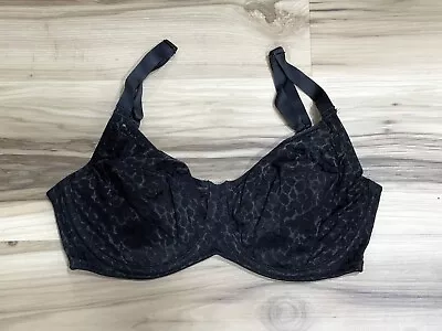 Wacoal Bra 34DD  Alluring Full Figure Black Underwire 855107 • $14.99