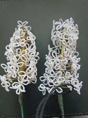 Vintage White Lilac Hand Beaded Flowers • $28.50