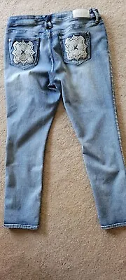 $5.13 • Buy Hydraulic  Lola  Ankle Skinny Blue Distressed Jeans Women’s Size 14W