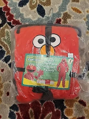 Sesame Street Elmo Adult One Piece Union Suit Pajamas Large Button Front Costume • $39.99