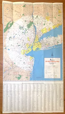 1985 Hagstrom New York City Fold Out 50 Mile Radius Map Vintage  • $28