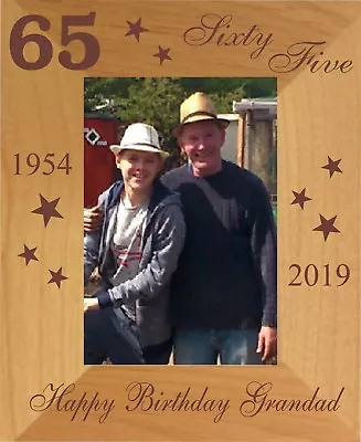 £21.95 • Buy PERSONALISED 65th BIRTHDAY PHOTO FRAME MUM DAD NANNY GRANDAD FRIEND GIFT IDEA