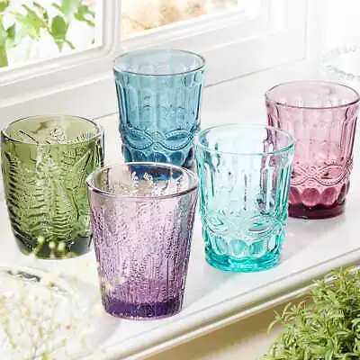 Coloured Glassware Wine Glasses Tumblers Dinner Party Cocktail Wedding Gift Home • £12.99