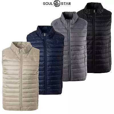 Soulstar Mens Zip Up Bodywarmer Gilet Lightweight Padded Sleeveless Jacket S-2XL • £22.99