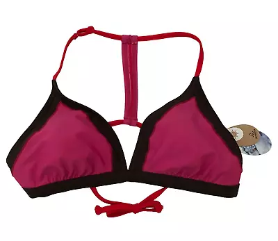 Prana Aleka Bikini Top Womens Size L Festival Pink Brown Red T Back Swimming NEW • $22.56