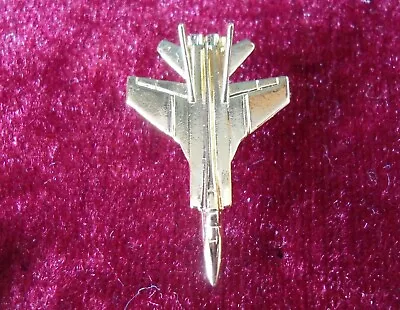 Mig 31 Foxhound Russian Jet Aircraft Plane 22ct Gold Plate Metal Pin Badge 22mm • $9.85