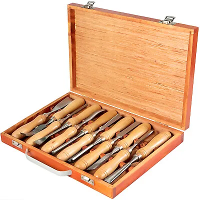 £20.99 • Buy VEVOR 12Pcs Wood Carving Tools Hand Chisel Set Woodturning Tools Carpenters Tool