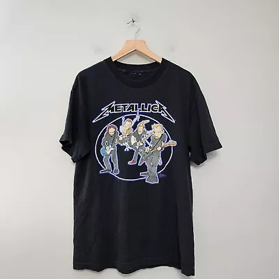 Vintage 00s Metallica Rock Band Black Tee Tony Squindo Double Sided Mens Large • $55.95