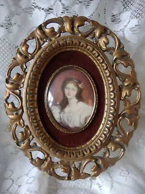 Cameo Creation Cecile Volage By J.B. Greuze Victorian Girl Picture And Frame • £27.25