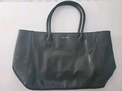 Women's Cole Haan Black Pebble Leather Handbag Purse Tote Bag • $17.99