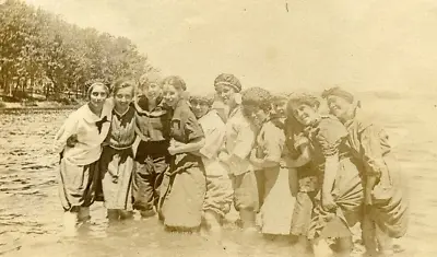 Y535 Original Vintage Photo WOMEN SWIM SUITS SWIM CAPS C Early 1900's • $7.50