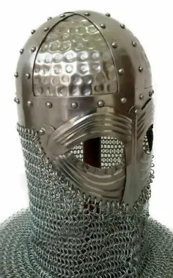 Medieval Ancient War Helmet With Chainmail Curtain. • $135
