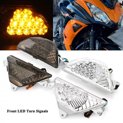 Front LED Turn Signals Light For KAWASAKI Ninja ZX-6R NINJA 250 300 400 650 1000 • $25.47