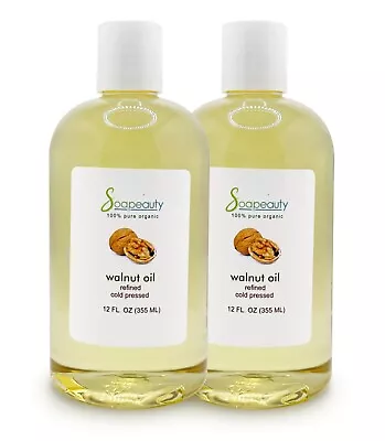 Walnut Oil Carrier Natural Cold Pressed 100% Pure Refined 24 Oz (2 X 12 Oz) • $18.36