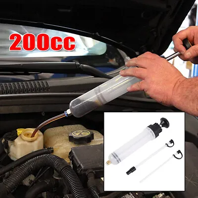 200cc Fluid Extractor Oil Syringe Pump Manual Suction Vacuum Transfer Handheld • $14.99