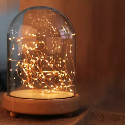 £17.95 • Buy Decorative Glass Dome With Wooden Base Cloche Bell Jar DIY Display Stand 15x20cm